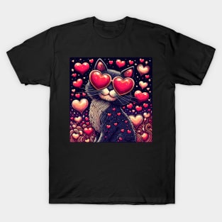 Funny Valentine Cat T-Shirt